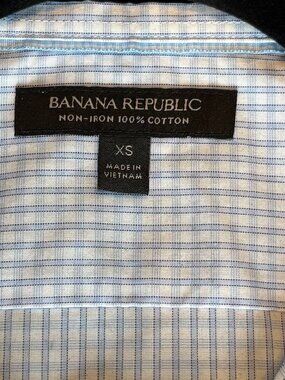 Banana Republic Slim Fit Dress Shirt - Blue & White - XS